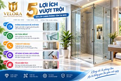 5 lợi ích vượt trội khi lắp cabin phòng tắm tại nhà