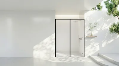 Cabin Mở Lùa 1 Cánh + 1 Vách Cố Định – Ẩn Bản Lề