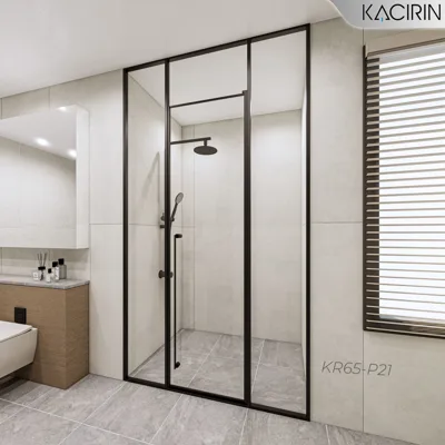 Cabin Mở Quay 1 Cánh + 2 Vách Cố Định (Fix Cao Hơn Cánh)
