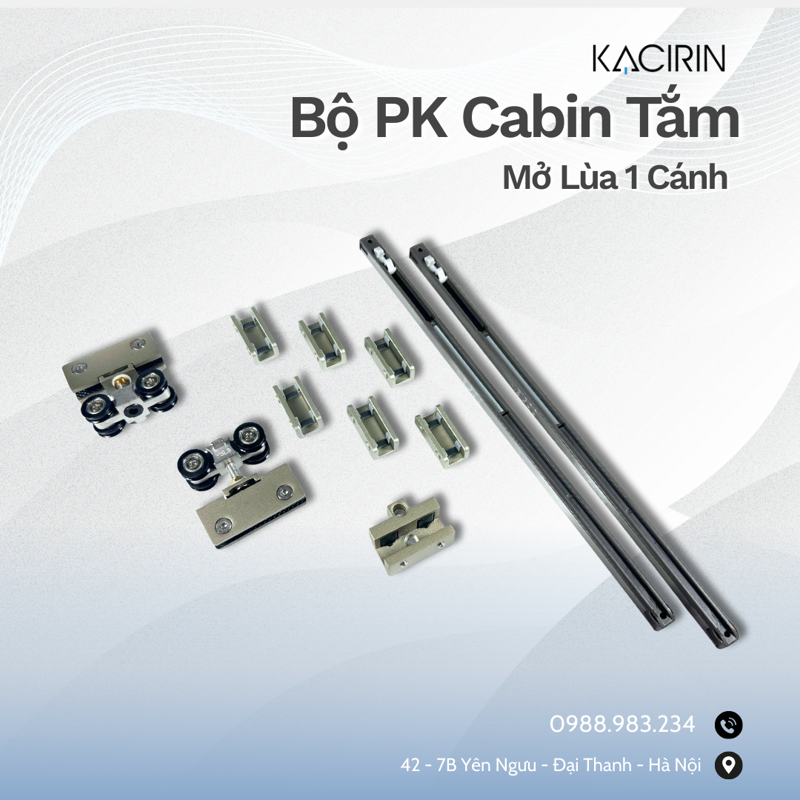 Bộ PK Cabin Tắm KACIRIN Mở Lùa 1 Cánh Kr37